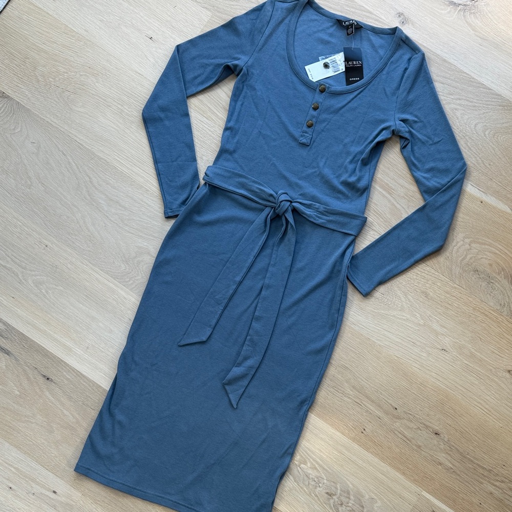 NWT Ralph Lauren Knit Ribbed Henley Dress